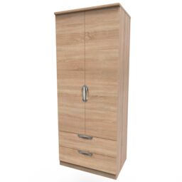 Ready Assembled 2 U Holborn 2 Door 2 Drawer Wardrobe (Ready Assembled) in Light Oak - thumbnail 3