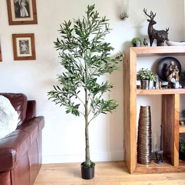 Voltico Artificial Olive Tree in Pot 175cm Realistic Faux Plant in Green - image 1