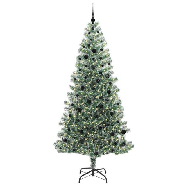 Berkfield Home Stunning Artificial Christmas Tree Snow Flocked with LED Light 240 cm in Green - image 1