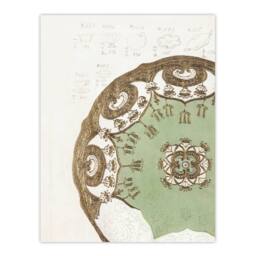 "Artery8 Vintage Japanese Plate Design Kitchen Wall Art Print Noritake in Green - Size: W12"" x H16""" - thumbnail 1