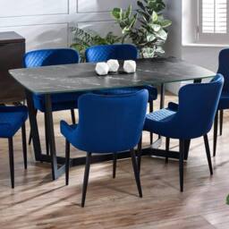 Cheshire Premium Olympia 160cm Dining Table - Black Marble - thumbnail 2
