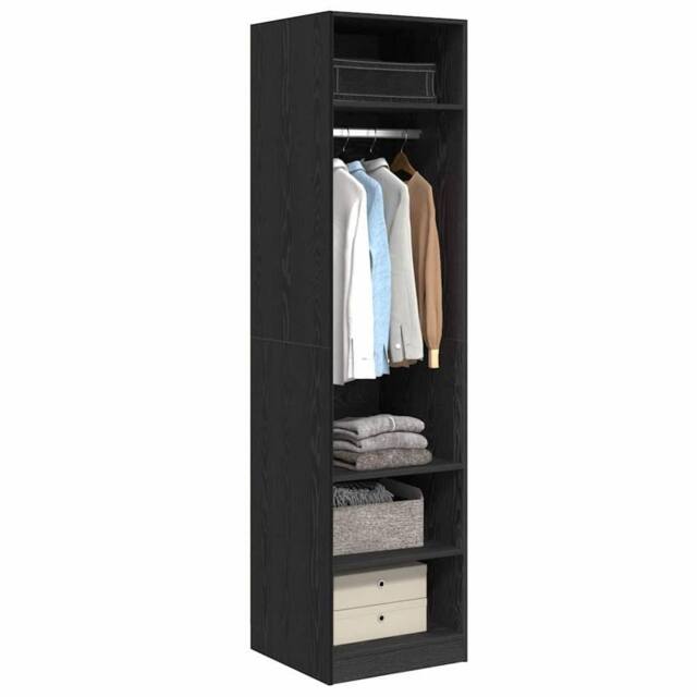 Berkfield Home Wardrobe with Shelf Black oak 50 x 50 x 200 cm Engineered wood - image 1