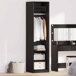 Berkfield Home Wardrobe with Shelf Black oak 50 x 50 x 200 cm Engineered wood - thumbnail 2