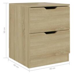 Berkfield Home Bedside Cabinet Sonoma Oak 40x40x50 cm Engineered Wood in Light Oak - Size: 40 x 40 x 50 cm - thumbnail 6