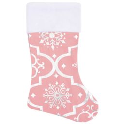 Berkfield Home Luxury Christmas Tree Skirt with Sock Pink 90 cm Fabric - thumbnail 4