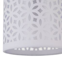 First Choice Lighting Set of 2 Chrome Touch Operated Table Lamps with White Cut Out Shades in Silver - thumbnail 4