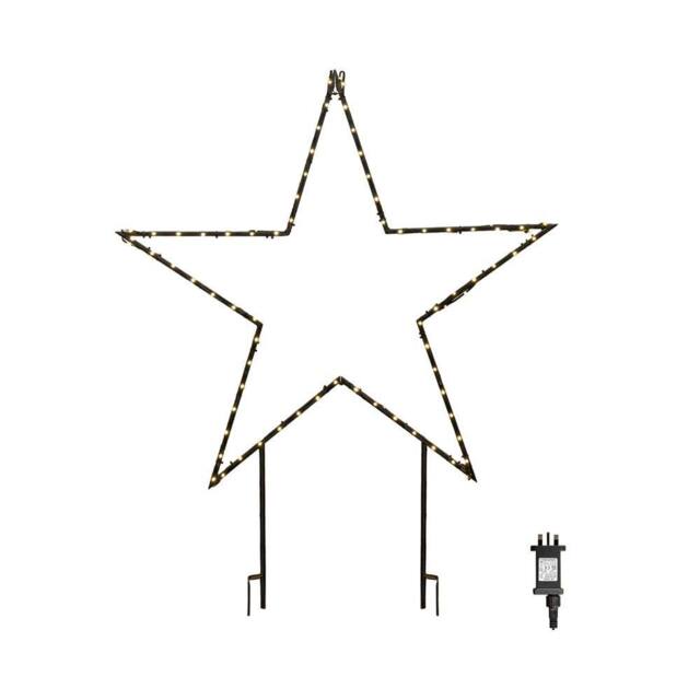 Samuel Alexander 90cm Dewdrop Metal Christmas Star with Garden Stake & Warm White LEDs in Black - image 1