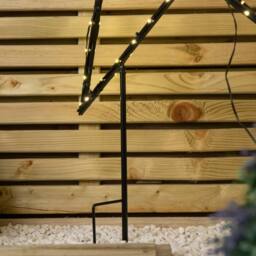 Samuel Alexander 90cm Dewdrop Metal Christmas Star with Garden Stake & Warm White LEDs in Black - thumbnail 7