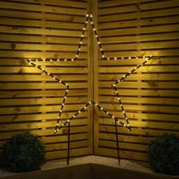 Samuel Alexander 90cm Dewdrop Metal Christmas Star with Garden Stake & Warm White LEDs in Black - thumbnail 3