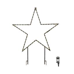 Samuel Alexander 90cm Dewdrop Metal Christmas Star with Garden Stake & Warm White LEDs in Black - thumbnail 1