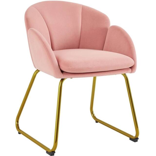 Kelvenix Flower Shape Velvet Vanity Chair pink - Size: 0.6m2 - image 1