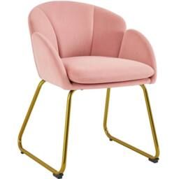 Kelvenix Flower Shape Velvet Vanity Chair pink - Size: 0.6m2