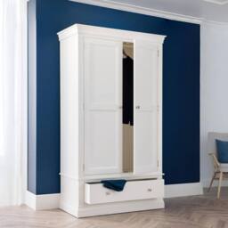 Cheshire Premium Ardena 2 Door & 1 Drawer Wardrobe in White - thumbnail 3