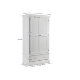 Cheshire Premium Ardena 2 Door & 1 Drawer Wardrobe in White - thumbnail 4