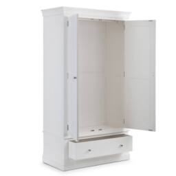 Cheshire Premium Ardena 2 Door & 1 Drawer Wardrobe in White - thumbnail 2