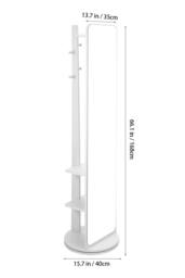 Living and Home 360° Rotating Full-Length Mirror with Coat Rack in White - thumbnail 6