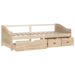 Berkfield Home 3-Seater Day Bed with Drawers Solid Pinewood 90x200 cm in Light Tan - thumbnail 4