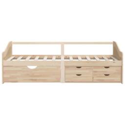 Berkfield Home 3-Seater Day Bed with Drawers Solid Pinewood 90x200 cm in Light Tan - thumbnail 5