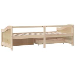 Berkfield Home 3-Seater Day Bed with Drawers Solid Pinewood 90x200 cm in Light Tan - thumbnail 7