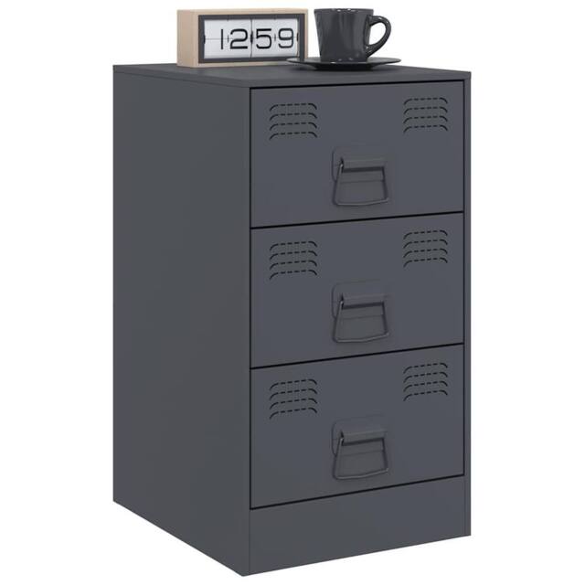 Berkfield Home Stylish Bedside Cabinets 2 pcs Anthracite 34.5x39x62 cm Steel in Charcoal - image 1