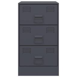 Berkfield Home Stylish Bedside Cabinets 2 pcs Anthracite 34.5x39x62 cm Steel in Charcoal - thumbnail 5