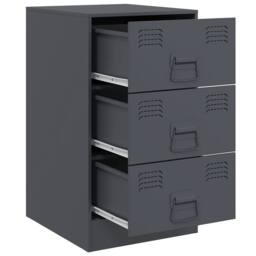 Berkfield Home Stylish Bedside Cabinets 2 pcs Anthracite 34.5x39x62 cm Steel in Charcoal - thumbnail 7