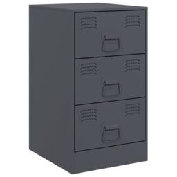 Berkfield Home Stylish Bedside Cabinets 2 pcs Anthracite 34.5x39x62 cm Steel in Charcoal - thumbnail 6