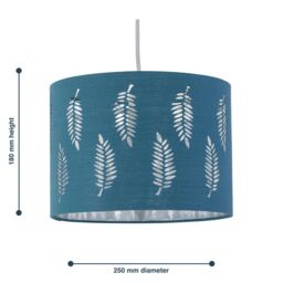 First Choice Lighting Fern - Teal Cut Out 25cm Pendant Lightshade - thumbnail 6
