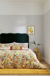 Helena Springfield 'Penny' Cotton Duvet Cover Set in Orange - Size: Super King - thumbnail 1