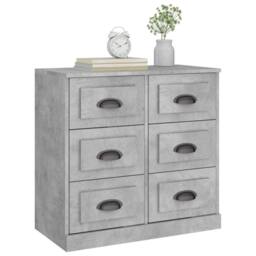 Berkfield Home Sideboard Concrete Grey 70x35.5x67.5 cm Engineered Wood - thumbnail 4