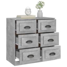 Berkfield Home Sideboard Concrete Grey 70x35.5x67.5 cm Engineered Wood - thumbnail 5