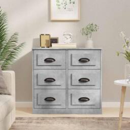 Berkfield Home Sideboard Concrete Grey 70x35.5x67.5 cm Engineered Wood - thumbnail 2
