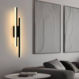 COMELY Indoor Wall Lights, 16W Wall Lights Modern for Living Room, 40cm in Black - thumbnail 8