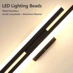 COMELY Indoor Wall Lights, 16W Wall Lights Modern for Living Room, 40cm in Black - thumbnail 4