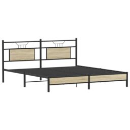 Berkfield Home Bed Frame without Mattress Sonoma Oak 183x203 cm Engineered Wood in Brown - thumbnail 5