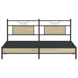 Berkfield Home Bed Frame without Mattress Sonoma Oak 183x203 cm Engineered Wood in Brown - thumbnail 6