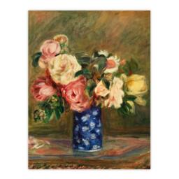 Artery8 Pierre Auguste Renoir Framed Wall Art Print Bouquet of Roses in Brown - Size: A4 - thumbnail 3