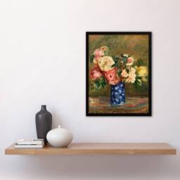 Artery8 Pierre Auguste Renoir Framed Wall Art Print Bouquet of Roses in Brown - Size: A4 - thumbnail 2