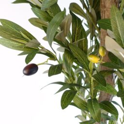 Leaf 120cm Artificial Natural Look Olive Tree with Wooden Trunk in Green - thumbnail 6