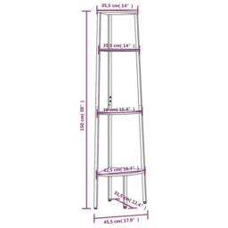 Berkfield Home Practical 4-Tier Corner Shelf Dark Brown & Black 45.5x31.5x150 cm - thumbnail 8