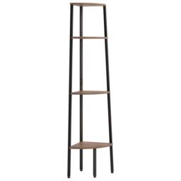 Berkfield Home Practical 4-Tier Corner Shelf Dark Brown & Black 45.5x31.5x150 cm - thumbnail 3