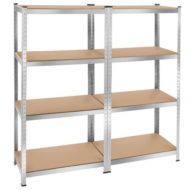 tectake Garage Shelving 640 Kg - Silver - image 1