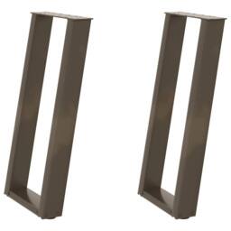 Berkfield Home Console Table Legs U-Shaped 2 pcs Natural Steel 38x(72-73) cm Steel in Brown - thumbnail 2