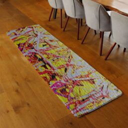 Benjamin Tate Design River Thames & Red Branches Runner Rug in Natural - Size: 67 cm x 230 cm - thumbnail 2