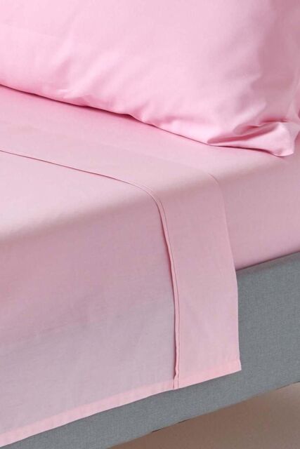 Homescapes Egyptian Cotton Flat Sheet 200 Thread Count in Pink - Size: Double Flat - image 1