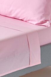 Homescapes Egyptian Cotton Flat Sheet 200 Thread Count in Pink - Size: Double Flat