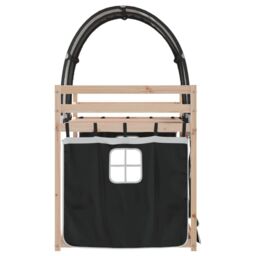 Berkfield Home Bunk Bed without Mattress White&Black 80x200 cm Solid Wood Pine in Black - thumbnail 6