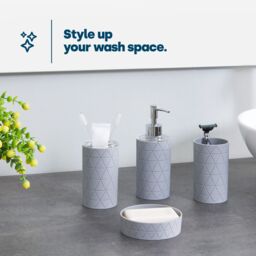 LIVIVO Stylish Modern 6-Piece Bathroom Set in Grey - thumbnail 2