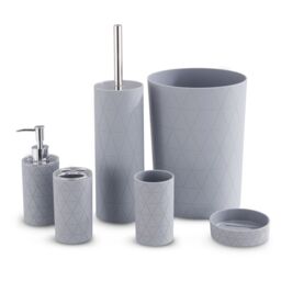 LIVIVO Stylish Modern 6-Piece Bathroom Set in Grey - thumbnail 1