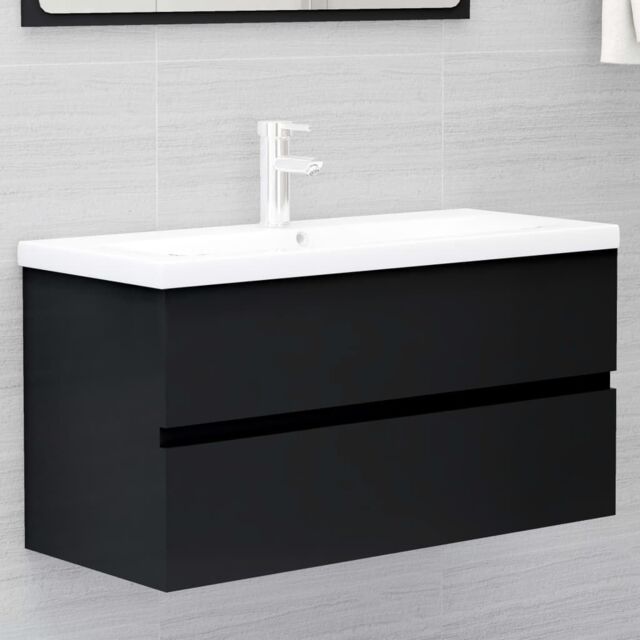 Berkfield Home Sink Cabinet Black 90x38.5x45 cm Engineered Wood - image 1
